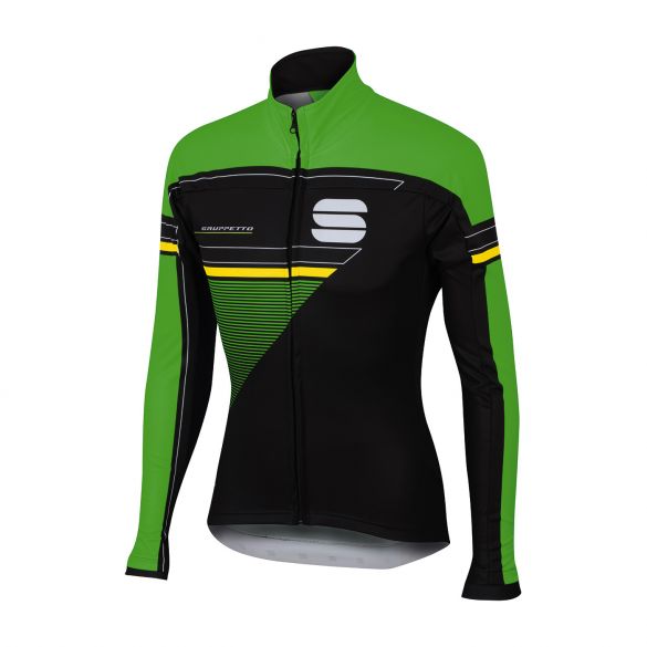 Sportful Gruppetto partial WS fietsjack zwart/groen heren 1101695-287
