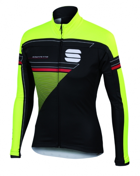 Sportful Gruppetto partial WS fietsjack zwart/geel heren 1101695-291