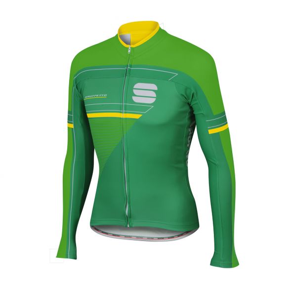 Sportful Gruppetto thermal fietsshirt lange mouw groen/geel heren 1101696-109