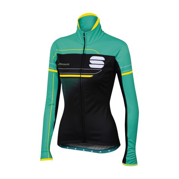 Sportful Grupetto pro W lange mouw jacket zwart/turquoise dames 1101700-267