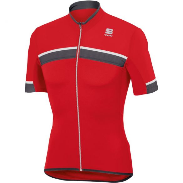 Sportful SF pista fietsshirt korte mouw rood/wit heren 1101742-567