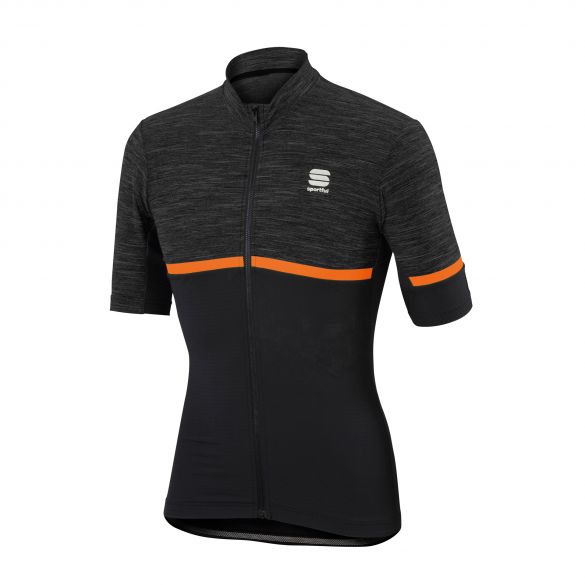 Sportful Giara jersey korte mouw fietsshirt antraciet/oranje heren 1101745-154