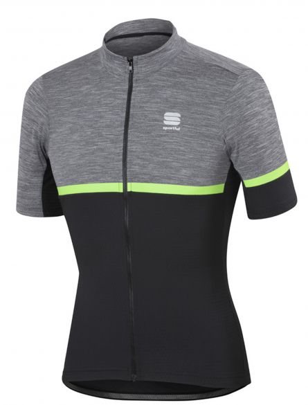 Sportful Giara jersey korte mouw fietsshirt antraciet/groen heren 1101745-187