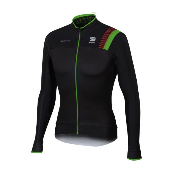 Sportful Bodyfit pro thermal lange mouw fietsshirt zwart/groen heren 1101816-002