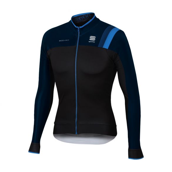 Sportful Bodyfit pro thermal lange mouw fietsshirt zwart/blauw heren 1101816-243