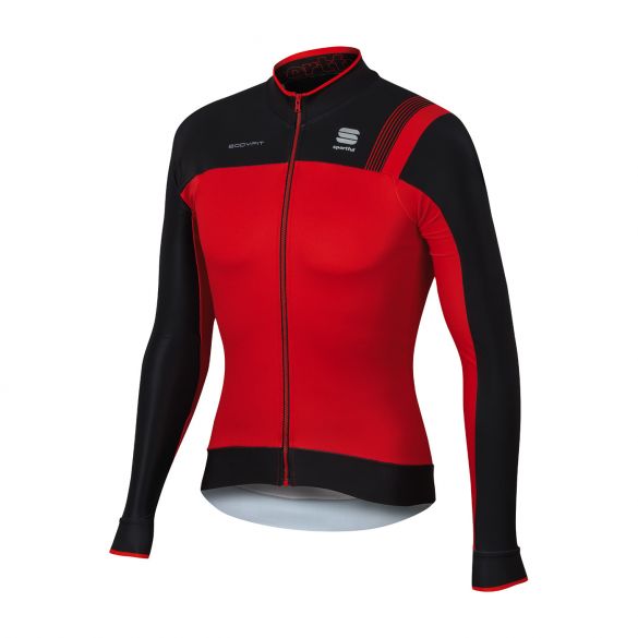 Sportful Bodyfit pro thermal lange mouw fietsshirt rood/zwart heren 1101816-567