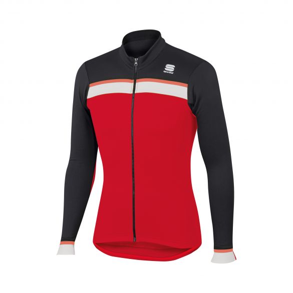 Sportful Pista thermal fietsshirt lange mouw rood/zwart/wit heren 1101825-567