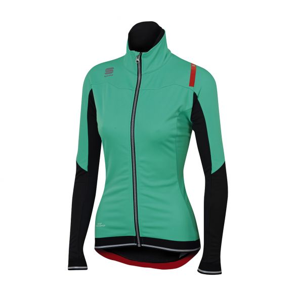 Sportful Fiandre no-rain W lange mouw jacket turquoise/zwart dames 1101838-167