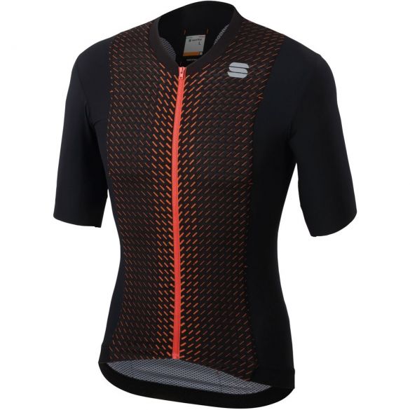 Sportful R&D celsius jersey korte mouw fietsshirt zwart/oranje heren 1101852-003