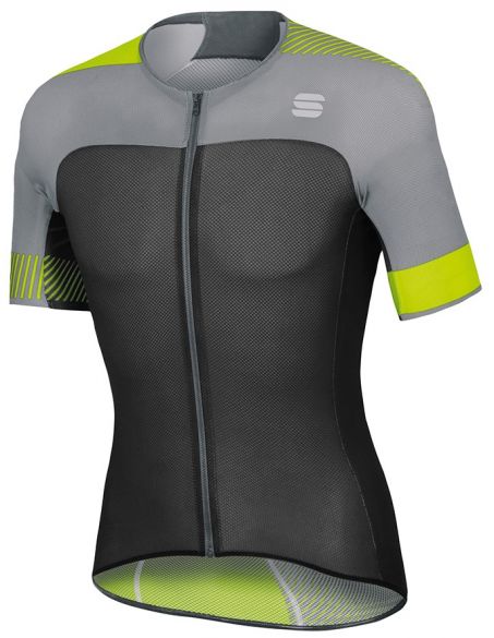 Sportful Bodyfit pro light jersey korte mouw fietsshirt zwart/fluo geel heren 1101861-250