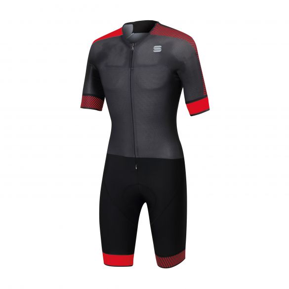 Sportful Bodyfit pro speedsuit korte mouw zwart/rood heren 1101865-168