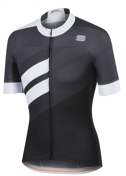 Sportful Bodyfit team jersey korte mouw fietsshirt zwart/wit heren 1101867-102