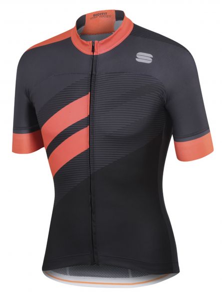 Sportful Bodyfit team jersey korte mouw fietsshirt zwart/oranje heren 1101867-288