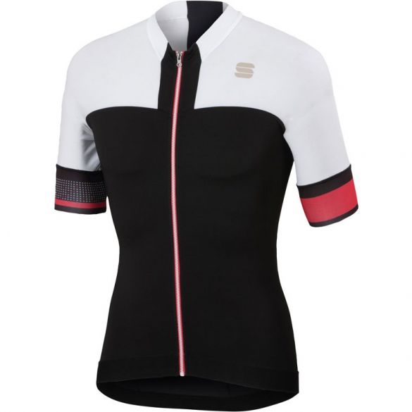 Sportful Strike jersey korte mouw fietsshirt zwart/wit heren 1101879-102