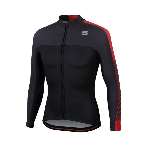 Sportful Bodyfit Pro thermal fietsshirt lange mouw zwart/rood heren 1101939-567