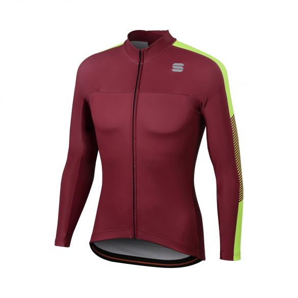Sportful Bodyfit Pro thermal fietsshirt lange mouw paars/geel heren 1101939-616