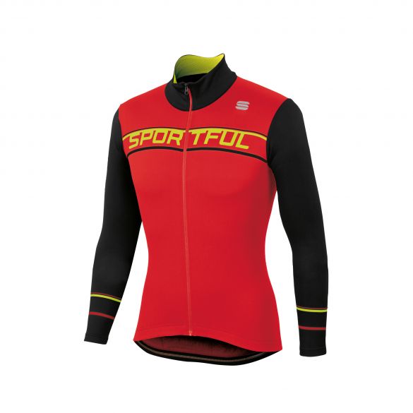 Sportful Giro thermal fietsshirt lange mouw rood/zwart heren 1101950-567