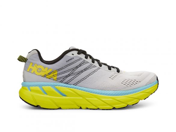Hoka One One Clifton 6 hardloopschoenen grijs/geel heren 1102872-LRNC