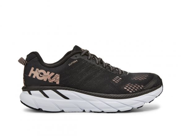 Hoka One One Clifton 6 hardloopschoenen zwart/goud dames 1102873-BRGL