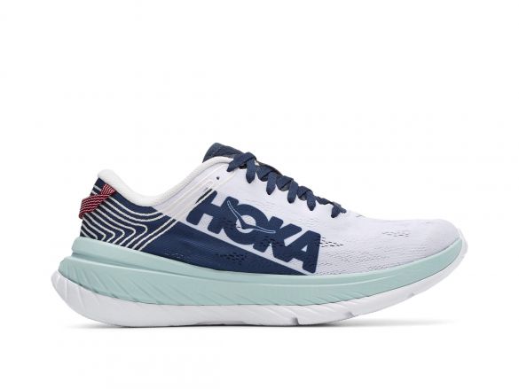 Hoka One One Carbon X hardloopschoenen wit/lichtblauw heren 1102886-NCMO