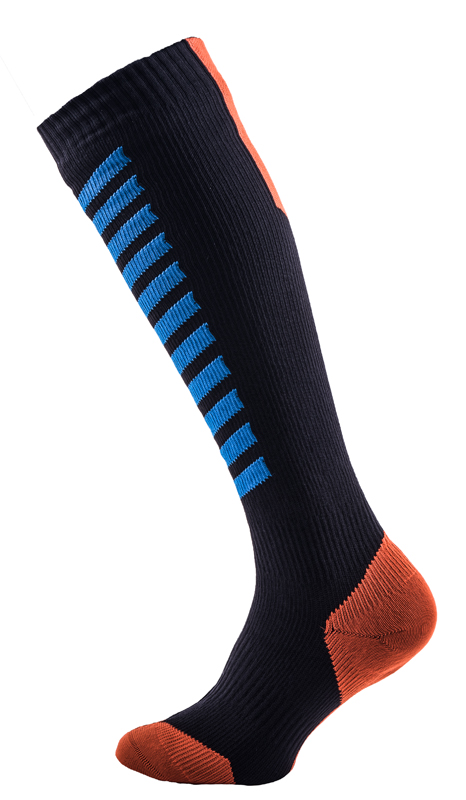Sealskinz MTB mid knee fietssokken zwart/blauw/oranje 111161708-048