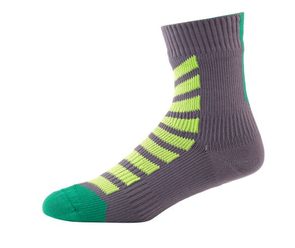 Sealskinz MTB ankle with hydrostop fietssok antraciet/groen/geel 1111620-033