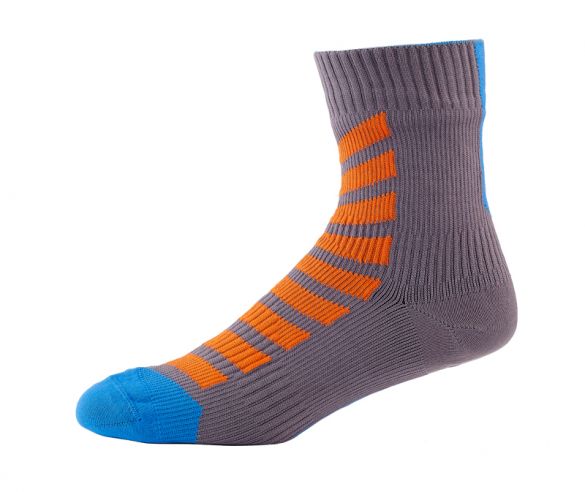 Sealskinz MTB ankle with hydrostop fietssok antraciet/oranje/blauw 1111620-048