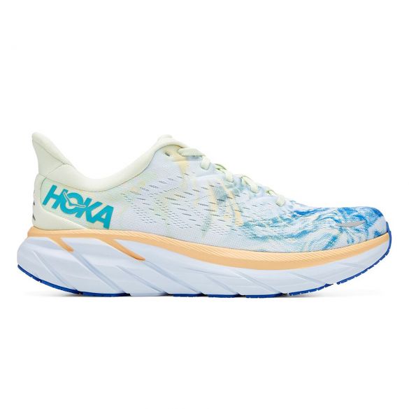 Hoka One One Clifton 8 hardloopschoenen wit-blauw heren 1119393-TGT
