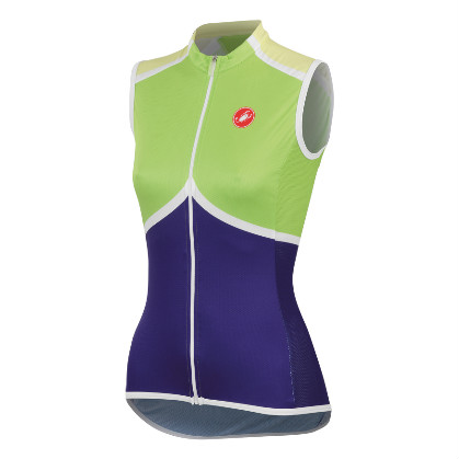 Castelli mondrian jersey FZ mouwloos violet/limoen/citroen dames 14063-061 2014 CA14063-061