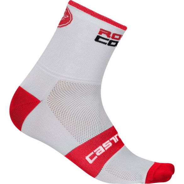 Castelli Rosso corsa 13 fietssokken wit/rood heren 17034-123-VRR