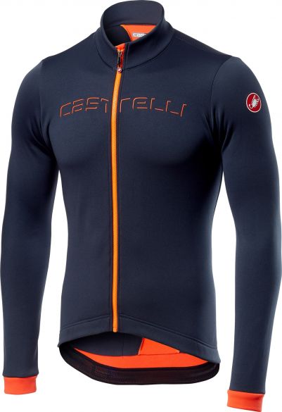 Castelli Fondo fietsshirt lange mouw donker blauw/oranje heren 17511-734
