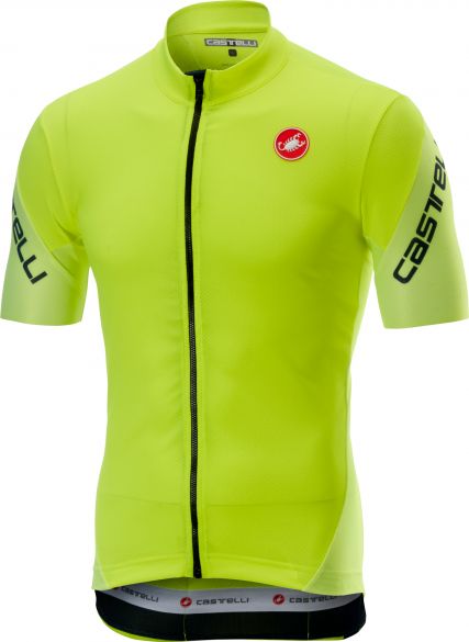 Castelli Entrata 3 FZ fietsshirt korte mouw fluo geel heren 18010-032