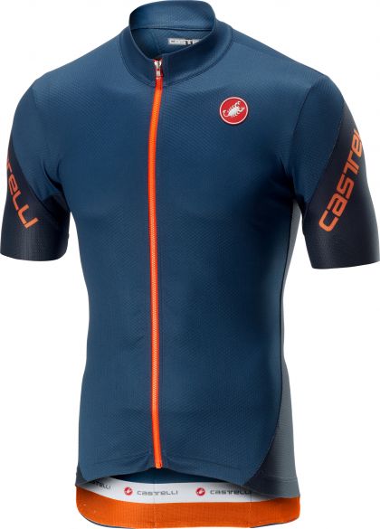 Castelli Entrata 3 FZ fietsshirt korte mouw blauw/oranje heren 18010-062-VRR