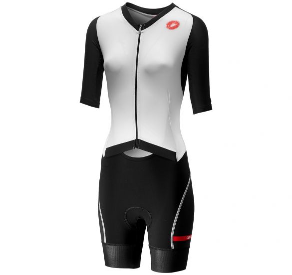 Castelli All out W speed trisuit korte mouw wit/zwart dames 18115-101