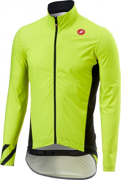 Castelli Pro fit light regen jacket fluo geel heren 18509-032