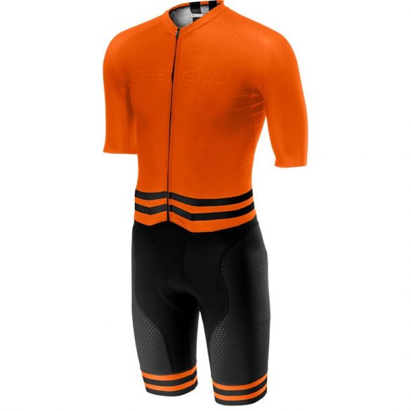 Castelli Sanremo 4.0 speed suit korte mouw oranje/zwart heren 19001-034