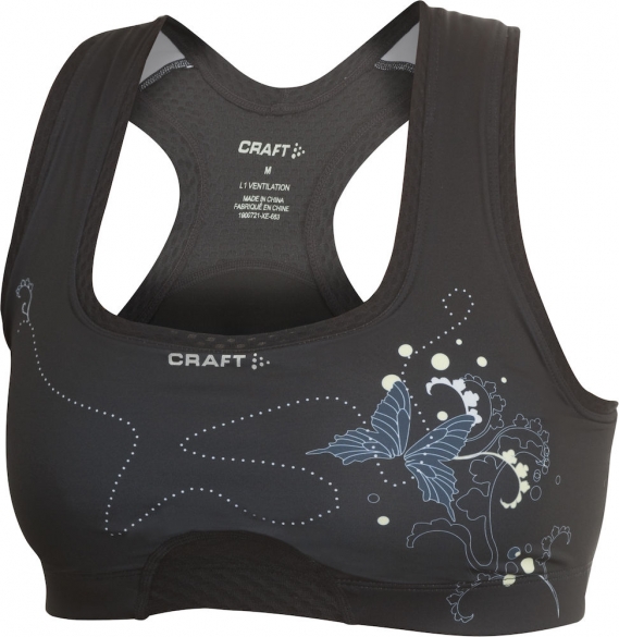 Craft Stay Cool sportbeha A/B cup zwarte print dames 1900721-2999