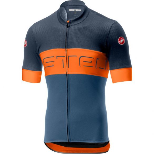 Castelli Prologo VI fietsshirt korte mouw blauw/oranje 19015-070