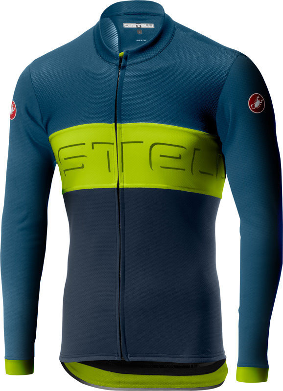 Castelli Prologo VI fietsshirt lange mouw blauw/geel heren 19016-062