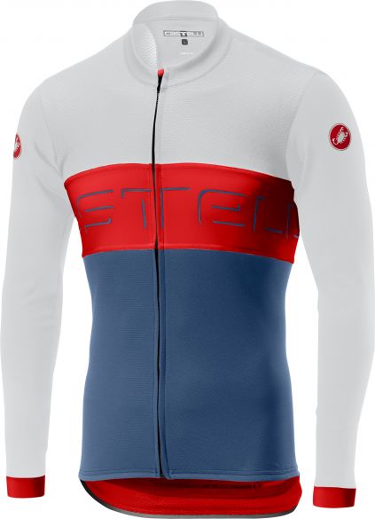 Castelli Prologo VI FZ fietsshirt lange mouw ivoor/rood/blauw heren 19016-065