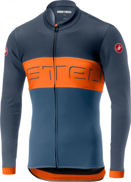 Castelli Prologo VI FZ fietsshirt lange mouw blauw/oranje heren 19016-070