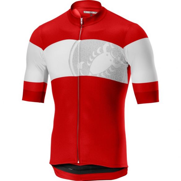 Castelli Ruota fietsshirt korte mouw rood 19017-023