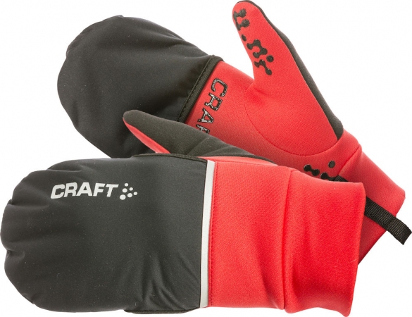 Craft Hybrid weather hardloophandschoen rood/zwart 1903014-2430