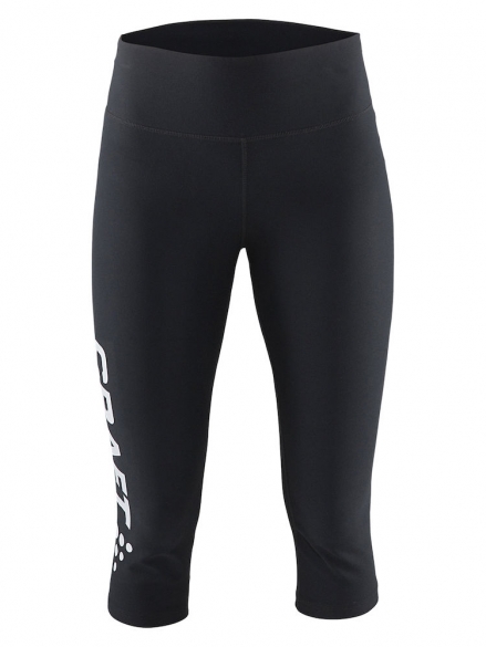 Craft Pure capri 3/4 hardloopbroek zwart/zilver dames 1903326-9926