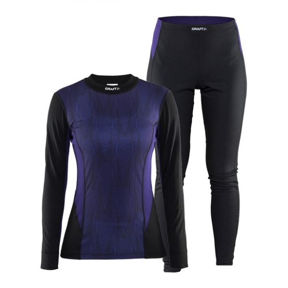 Craft Active 2-Pack thermoset dames zwart/paars 1903728-9463