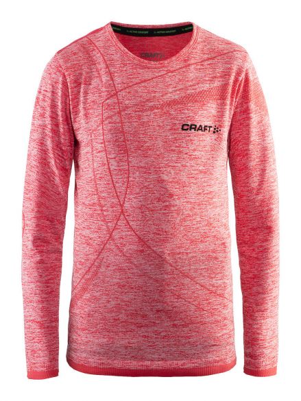 Craft Active Comfort lange mouw ondershirt rood/poppy kind/junior 1903777-1452