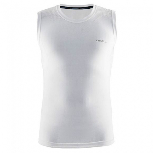 Craft Stay cool mesh seamless ondershirt mouwloos wit heren 1903787-1900