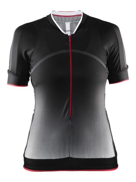 Craft Belle fietsshirt dames zwart/wit/rood 1903986-9900
