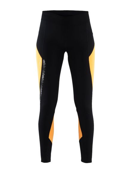 Craft Brilliant 2.0 thermal hardloopbroek zwart/geel dames 1904312-9563