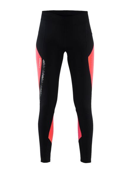 Craft Brilliant 2.0 thermal hardloopbroek zwart/roze dames 1904312-9801
